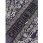 Dior Unisex CD Medium Book Tote Denim Blue Toile De Jouy Embroidery - immagine 7