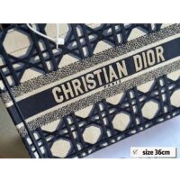 Dior Unisex CD Medium Dior Book Tote Beige Blue Macrocannage Embroidery (2)