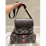 Dior Unisex CD Messenger Bag Blue Calfskin Dior Oblique Canvas – Image 7