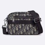 Dior Unisex CD Mini Safari Bag Strap Beige Black Dior Oblique Jacquard