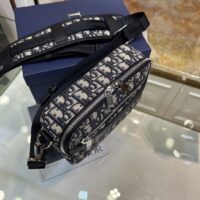 Dior Unisex CD Mini Safari Bag Strap Beige Black Dior Oblique Jacquard (1)