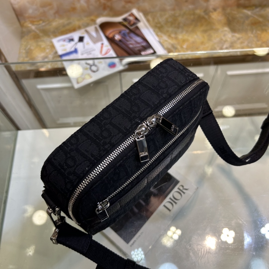 Dior Unisex CD Mini Safari Bag Strap Black Dior Oblique Jacquard (2)