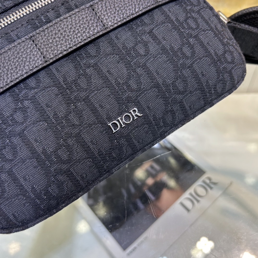 Dior Unisex CD Mini Safari Bag Strap Black Dior Oblique Jacquard (4)