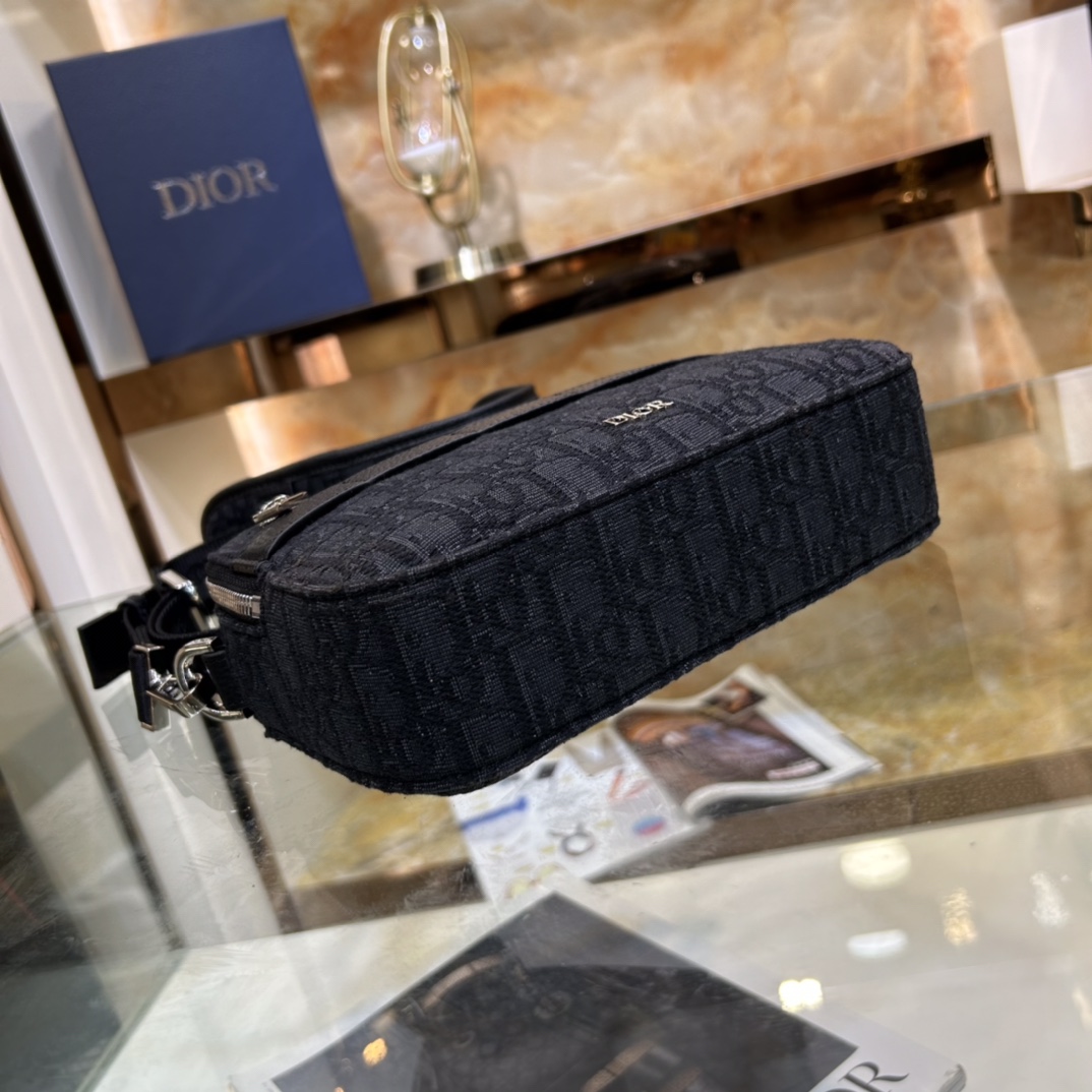 Dior Unisex CD Mini Safari Bag Strap Black Dior Oblique Jacquard (6)