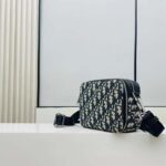 Dior Unisex CD Pouch Strap Beige Black Dior Oblique Jacquard Double Zipped Pocket - immagine 4