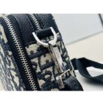Dior Unisex CD Pouch Strap Beige Black Dior Oblique Jacquard Double Zipped Pocket - immagine 9