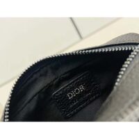 Dior Unisex CD Pouch Strap Black Dior Oblique Jacquard Double Zipped Pocket (5)