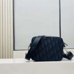 Dior Unisex CD Pouch Strap Black Dior Oblique Jacquard Double Zipped Pocket - Bild 3