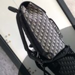 Dior Unisex CD Saddle Backpack Beige Black Dior Oblique Jacquard Black Grained Calfskin - Imagen 4