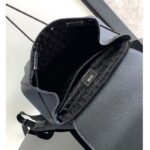 Dior Unisex CD Saddle Backpack Black Grained Calfskin Leather Top Handle - Bild 6