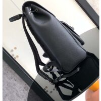 Dior Unisex CD Saddle Backpack Black Grained Calfskin Leather Top Handle (2)