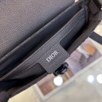 Dior Unisex CD Saddle Pouch Strap Black Dior Oblique Jacquard Grained Calfskin (1)