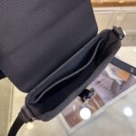 Dior Unisex CD Saddle Pouch Strap Black Grained Calfskin Embossed Dior Signature – Image 10