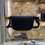 Dior Unisex CD Saddle Pouch Strap Black Grained Calfskin Embossed Dior Signature – Image 5