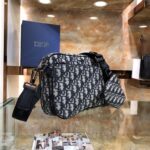 Dior Unisex CD Saddle Triple Pouch Beige Black Dior Oblique Jacquard - Bild 5