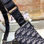 Dior Unisex CD Saddle Triple Pouch Beige Black Dior Oblique Jacquard - Bild 9