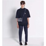 Dior Unisex CD Safari Bag Strap Navy Blue CD Diamond Canvas - Image 11