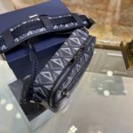 Dior Unisex CD Safari Bag Strap Navy Blue CD Diamond Canvas - Image 5