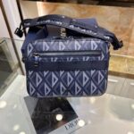 Dior Unisex CD Safari Bag Strap Navy Blue CD Diamond Canvas - Image 2