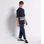 Dior Unisex CD Safari Bag Strap Navy Blue CD Diamond Canvas - Image 12