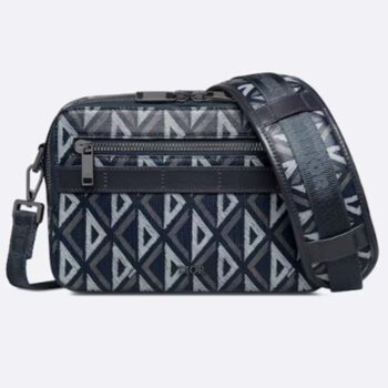 Dior Unisex CD Safari Bag Strap Navy Blue CD Diamond Canvas