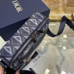 Dior Unisex CD Safari Bag Strap Navy Blue CD Diamond Canvas - Image 6