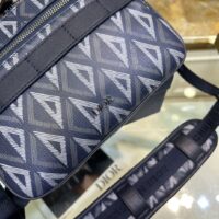 Dior Unisex CD Safari Bag Strap Navy Blue CD Diamond Canvas (3)