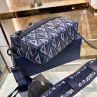 Dior Unisex CD Safari Bag Strap Navy Blue CD Diamond Canvas (3)