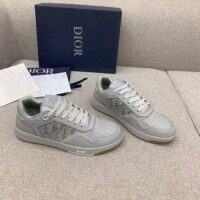 Dior Unisex Shoes B27 Low-Top Sneaker Gray Smooth Calfskin Dior Oblique Galaxy Leather (4)