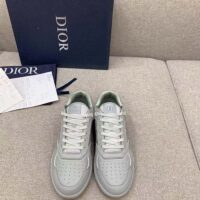 Dior Unisex Shoes B27 Low-Top Sneaker Gray Smooth Calfskin Dior Oblique Galaxy Leather (4)