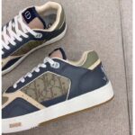 Dior Unisex Shoes CD B27 Low-Top Sneaker Brown Deep Gray Smooth Calfskin Oblique Galaxy Leather - Image 4