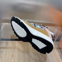 Dior Unisex Shoes CD B30 Sneaker Gray Mesh Brown Orange Beige Technical Fabric (6)