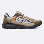 Zapatillas unisex Dior CD B30, color gris, malla, marrón, naranja y beige, tejido técnico.