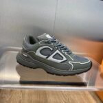 Dior Unisex Shoes CD B30 Sneaker Olive Mesh Technical Fabric - Image 2