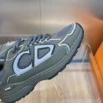 Dior Unisex Shoes CD B30 Sneaker Olive Mesh Technical Fabric - Image 9