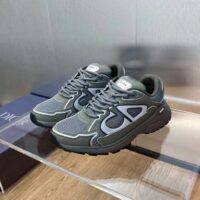 Dior Unisex Shoes CD B30 Sneaker Olive Mesh Technical Fabric (5)