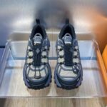 Dior Unisex Shoes CD B31 Runner Sneaker Brown Technical Mesh Deep Gray Rubber Warped Cannage - Image 4