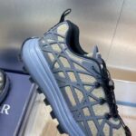 Dior Unisex Shoes CD B31 Runner Sneaker Brown Technical Mesh Deep Gray Rubber Warped Cannage - Image 9
