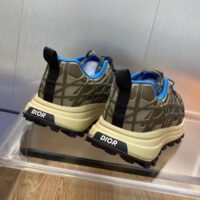 Dior Unisex Shoes CD B31 Runner Sneaker Brown Technical Mesh Khaki Rubber Warped Cannage (8)