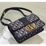 Dior Women CD 30 Montaigne Bag Blue Dior Oblique Jacquard - Image 4