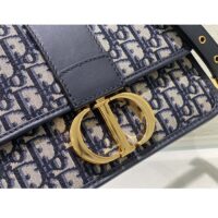 Dior Women CD 30 Montaigne Bag Blue Dior Oblique Jacquard (1)