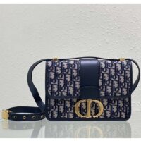 Dior Women CD 30 Montaigne Bag Blue Dior Oblique Jacquard (1)