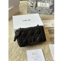 Dior Women CD Dior Caro Macrocannage Mini Bag Black Quilted Macrocannage Calfskin (6)