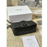 Dior Women CD Dior Caro Macrocannage Mini Bag Black Quilted Macrocannage Calfskin (6)