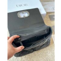 Dior Women CD Dior Caro Macrocannage Mini Bag Black Quilted Macrocannage Calfskin (6)