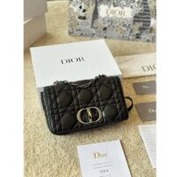 Dior Women CD Dior Caro Macrocannage Mini Bag Black Quilted Macrocannage Calfskin (6)