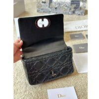Dior Women CD Dior Caro Macrocannage Mini Bag Black Quilted Macrocannage Calfskin (6)