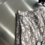 Dior Women CD Dior Oblique Bermuda Shorts Beige Silk Twill - Image 6