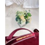 Dior Women CD Diorsea Thong Sandal Scarlet Red Velvet Gold-Tone 3 CM Heel - Bild 10