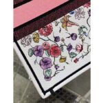 Dior Women CD Large Book Tote White Multicolor Florilegio Embroidery - Image 9